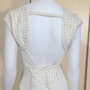 Off white pearl detail mini dress.  Never before worn